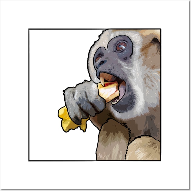 Snacking Gibbon Wall Art by Underbite Boutique